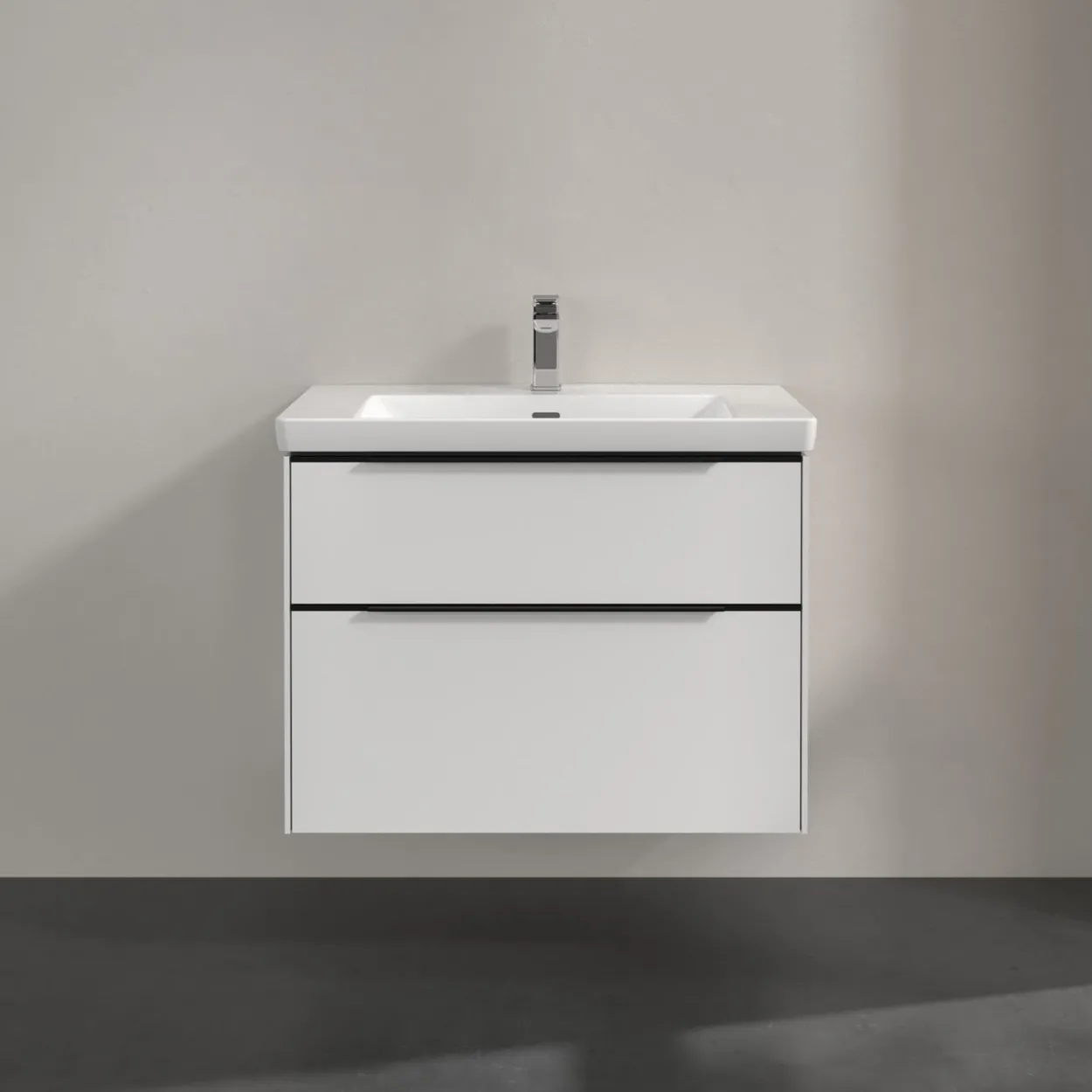 V&b subway 3.0 servantskap 77x57 pure white håndtak i volcano black