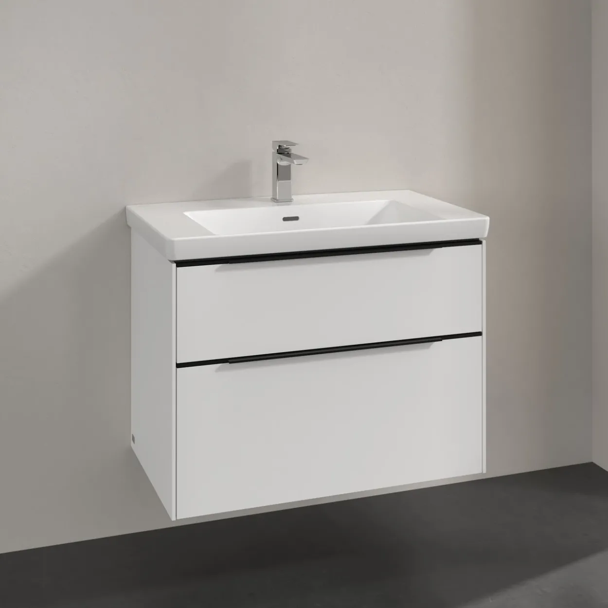 V&b subway 3.0 servantskap 77x57 pure white håndtak i volcano black