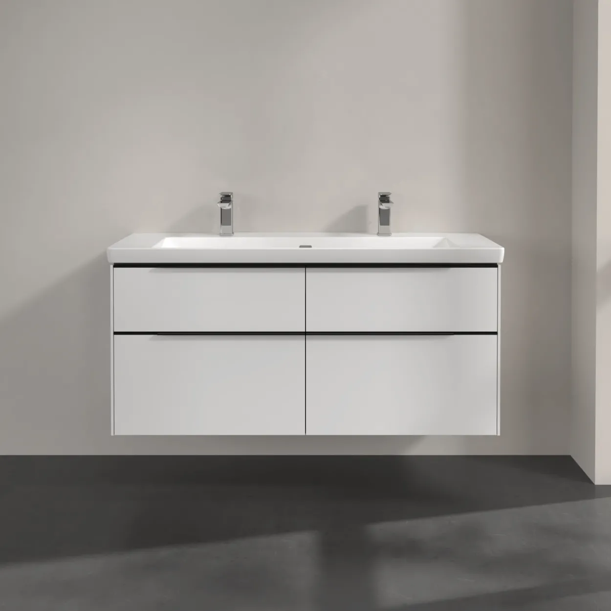 V&b subway 3.0 servantskap 127x57 pure white håndtak i volcano black