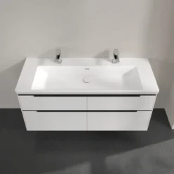 V&b subway 3.0 servantskap 127x57 pure white håndtak i volcano black