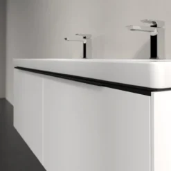 V&b subway 3.0 servantskap 127x42 pure white håndtak i volcano black