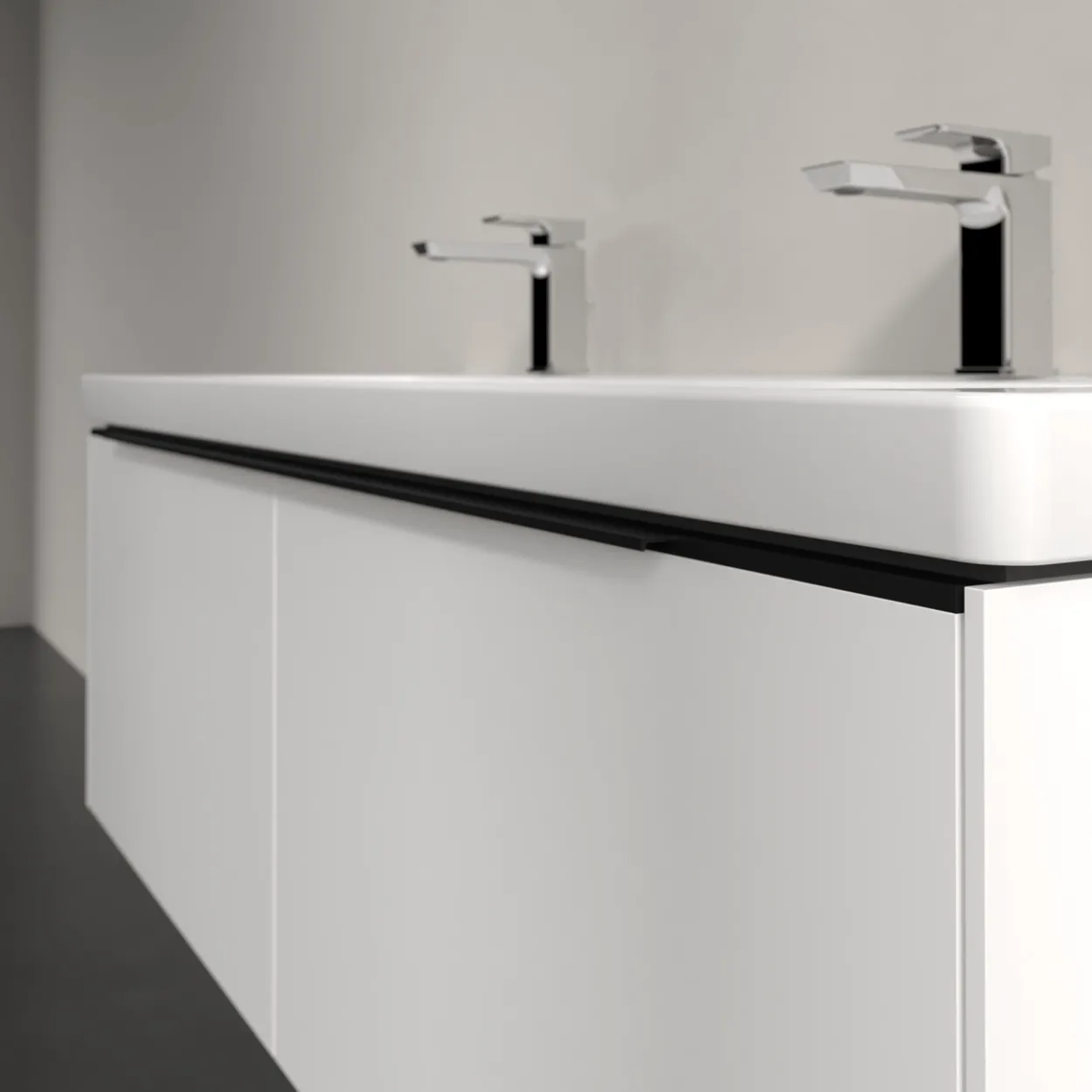 V&b subway 3.0 servantskap 127x42 pure white håndtak i volcano black