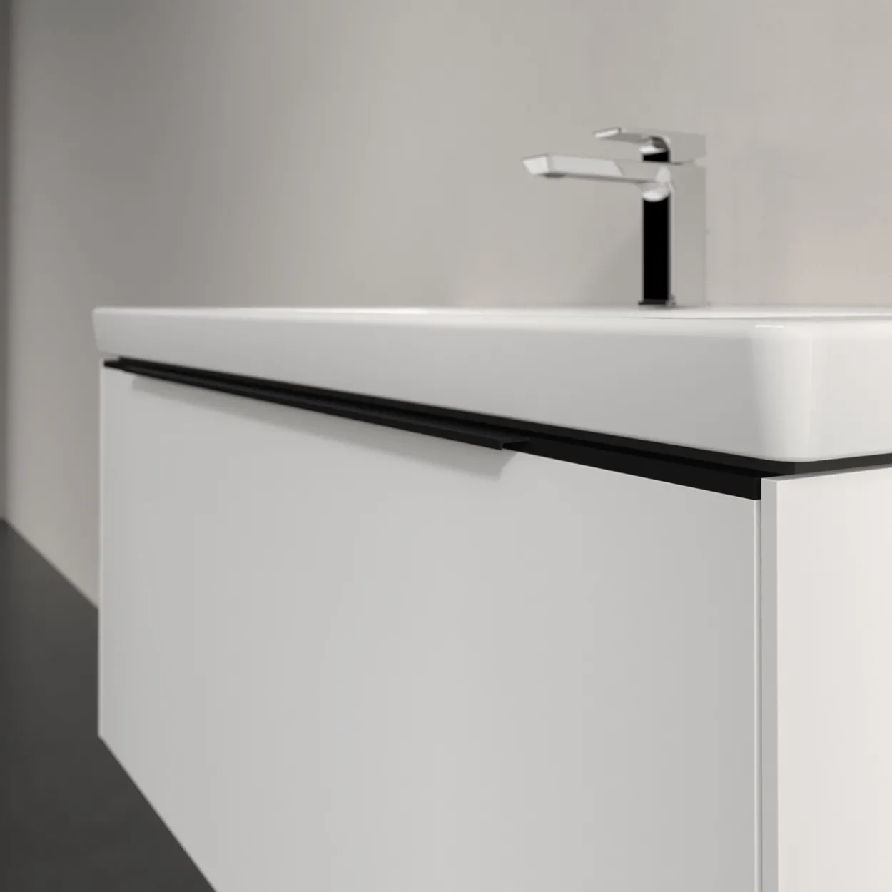 V&b subway 3.0 servantskap 97x42 pure white håndtak i volcano black