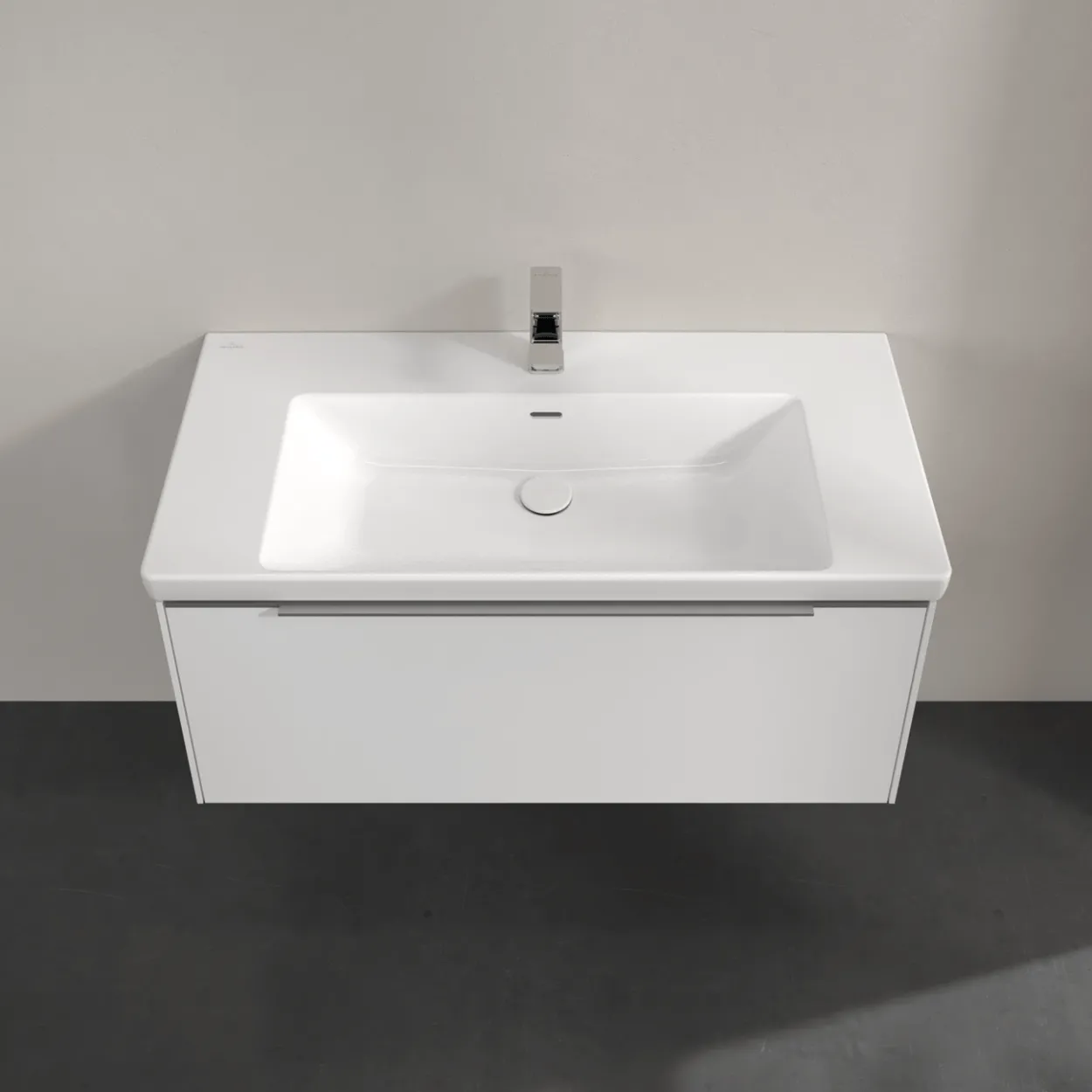 V&b subway 3.0 servantskap 97x42 pure white m/lys håndtak i krom