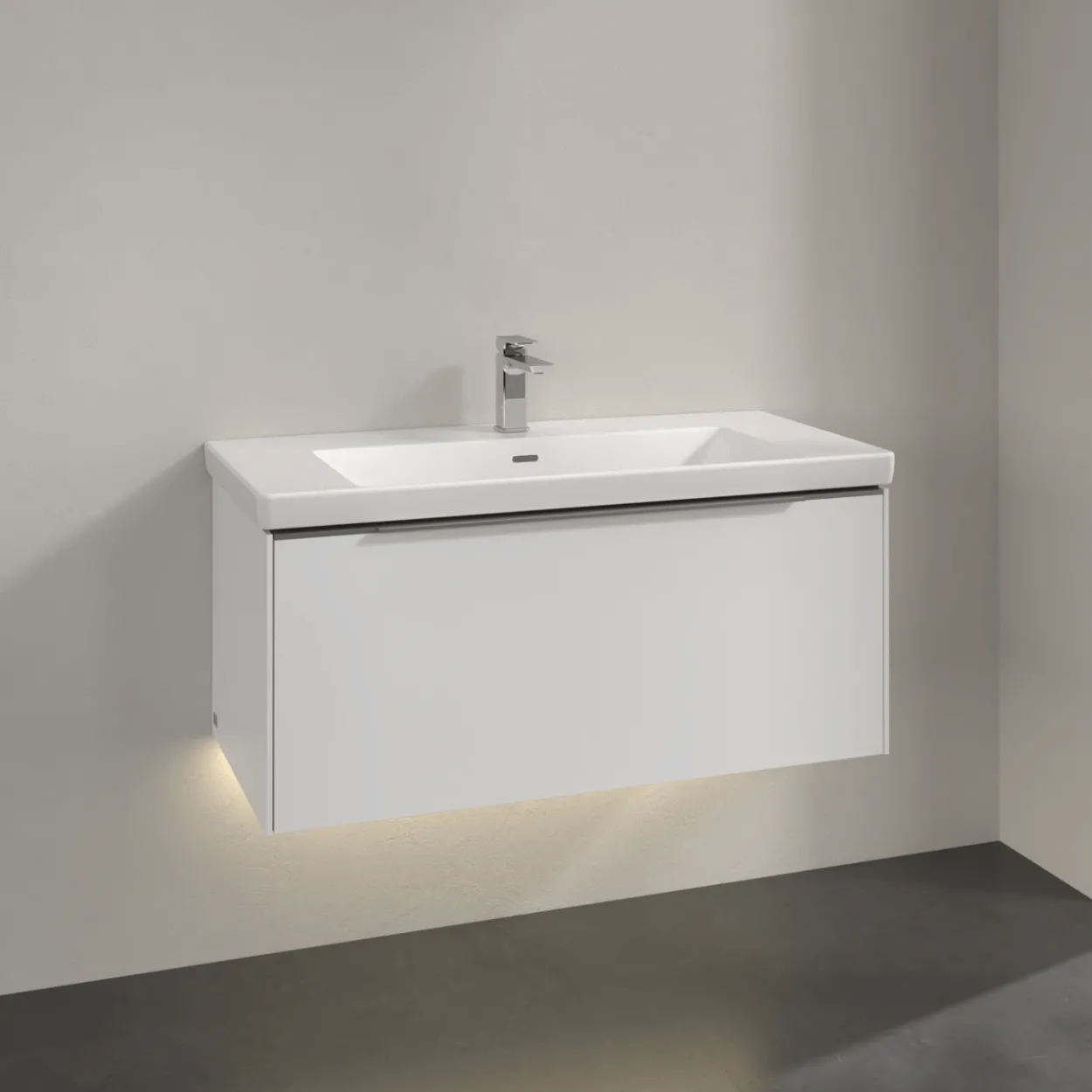 V&b subway 3.0 servantskap 97x42 pure white m/lys håndtak i krom