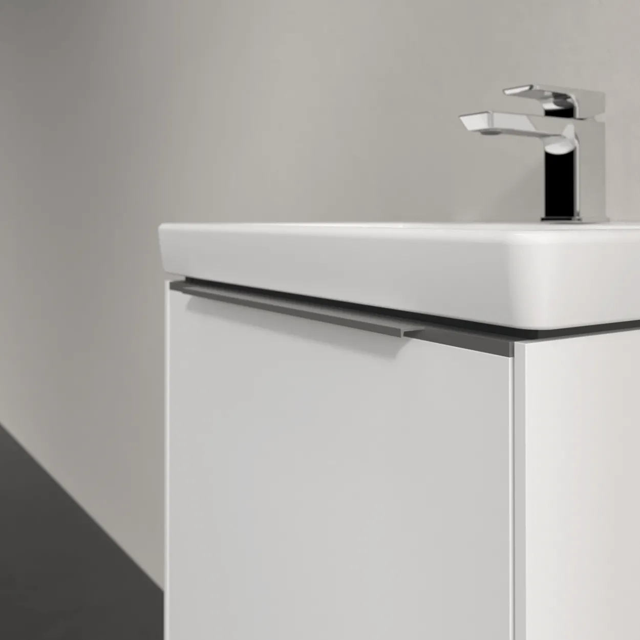 V&b subway 3.0 servantskap 47x42 pure white m/lys håndtak i krom