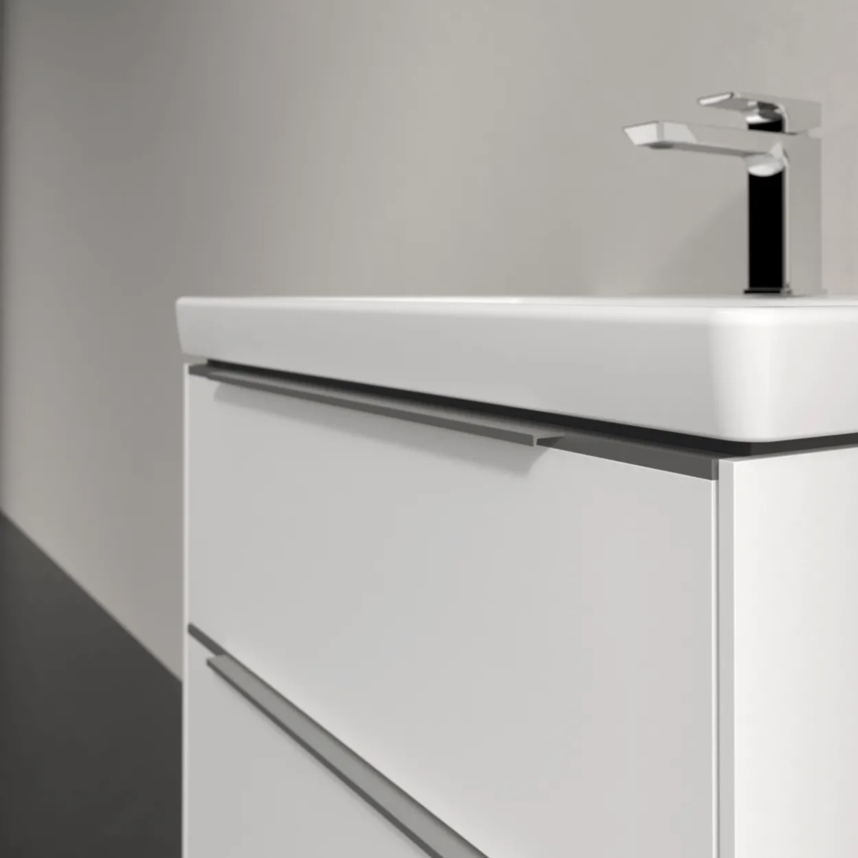 V&b subway 3.0 servantskap 62x57 pure white m/lys håndtak i krom