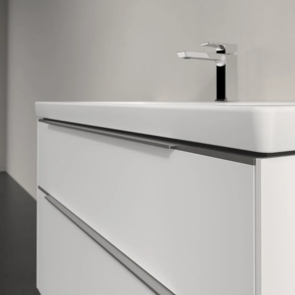 V&b subway 3.0 servantskap 97x57 pure white m/lys håndtak i krom