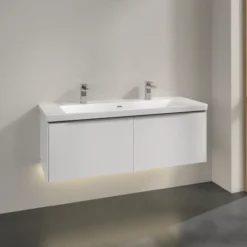 V&b subway 3.0 servantskap 127x42 pure white m/lys håndtak i krom