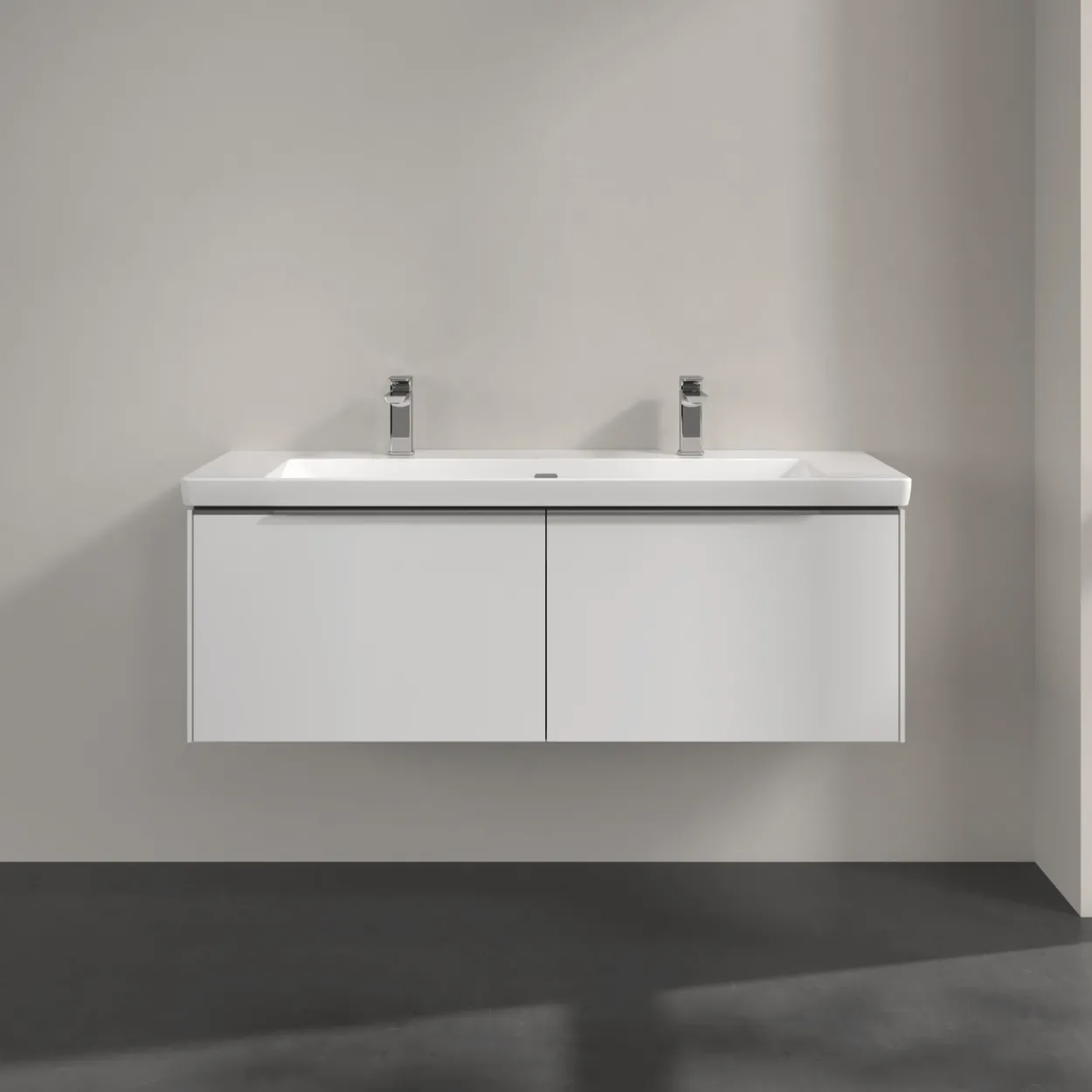 V&b subway 3.0 servantskap 127x42 pure white m/lys håndtak i krom