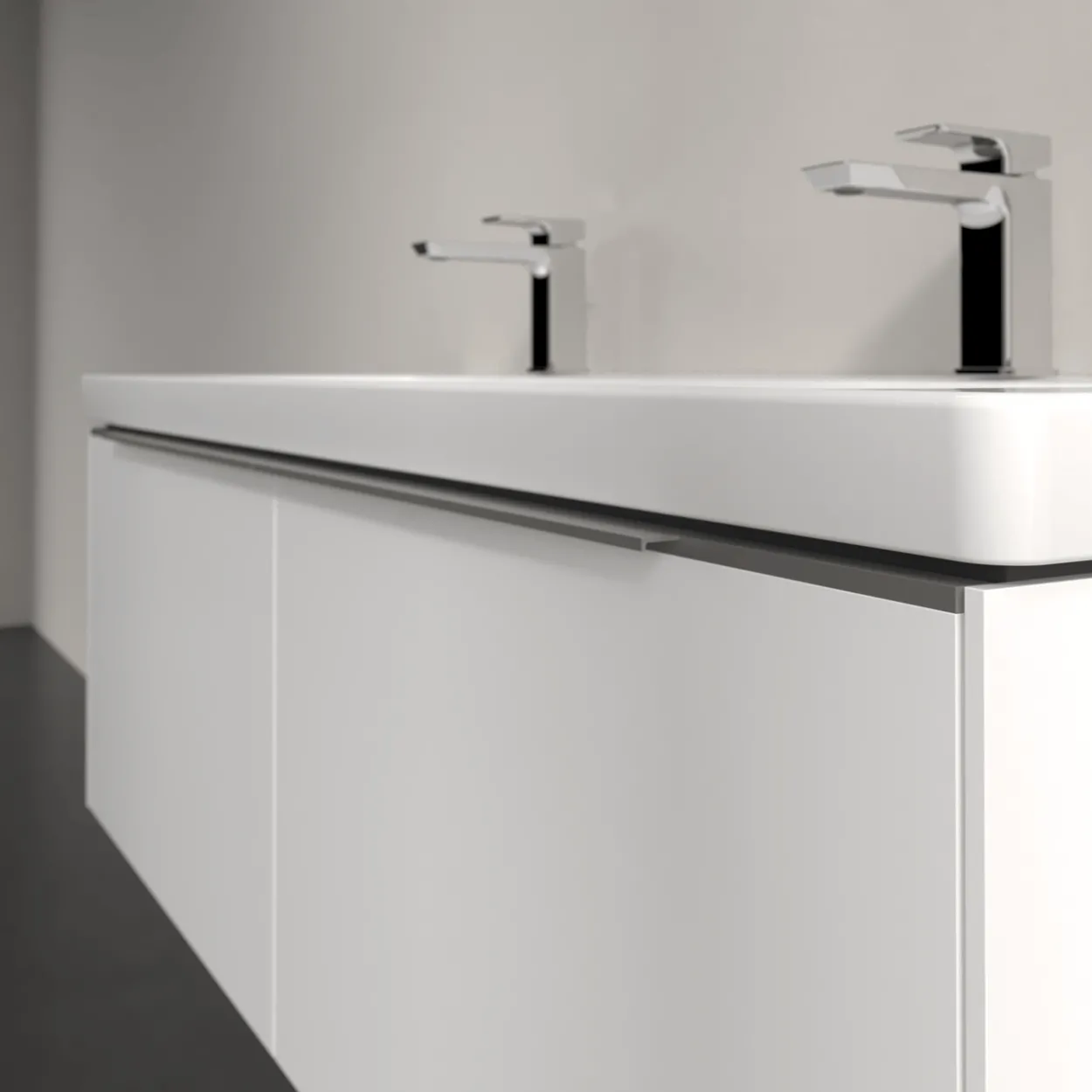 V&b subway 3.0 servantskap 127x42 pure white m/lys håndtak i krom