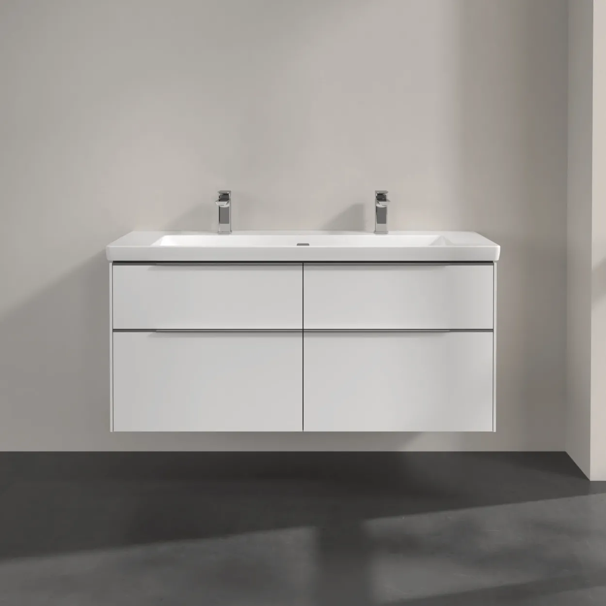 V&b subway 3.0 servantskap 127x57 pure white m/lys håndtak i krom