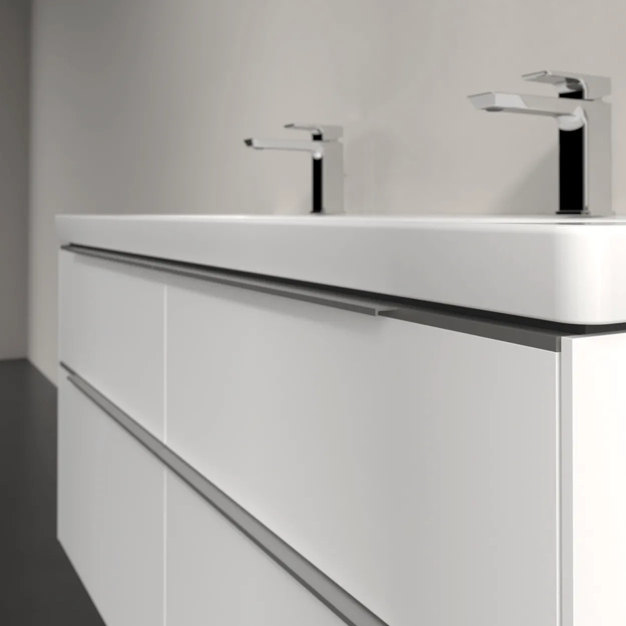 V&b subway 3.0 servantskap 127x57 pure white m/lys håndtak i krom