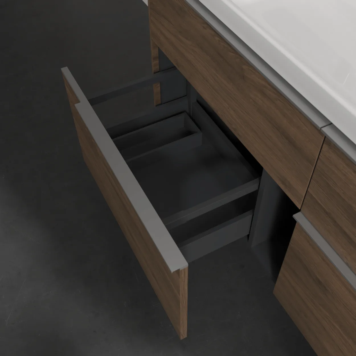 V&b subway 3.0 servantskap 127x57 pure white m/lys håndtak i krom