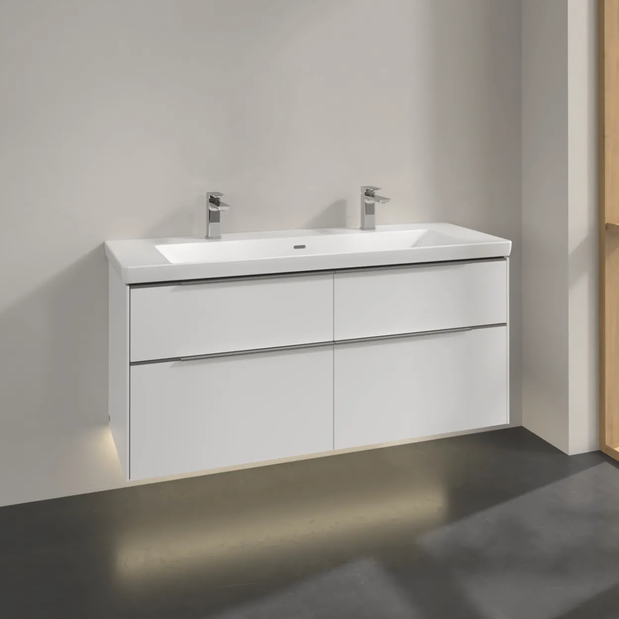 V&b subway 3.0 servantskap 127x57 pure white m/lys håndtak i krom