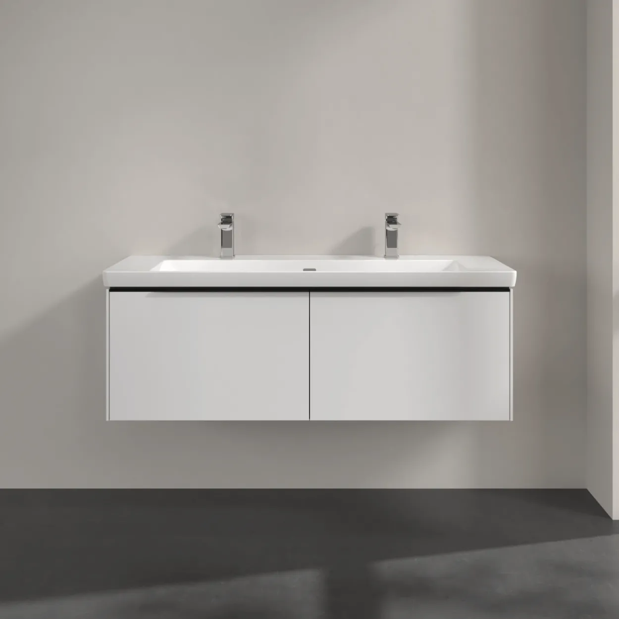 V&b subway 3.0 servantskap 127x42 pure white m/lys håndtak i volcano black