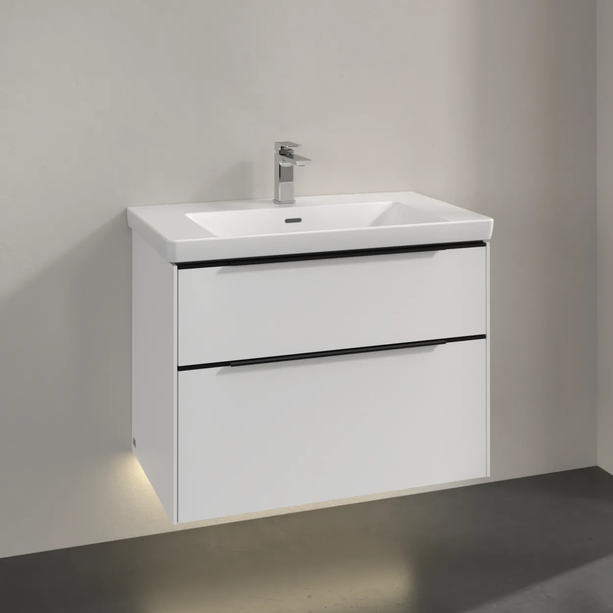 V&b subway 3.0 servantskap 77x57 pure white m/lys håndtak i volcano black