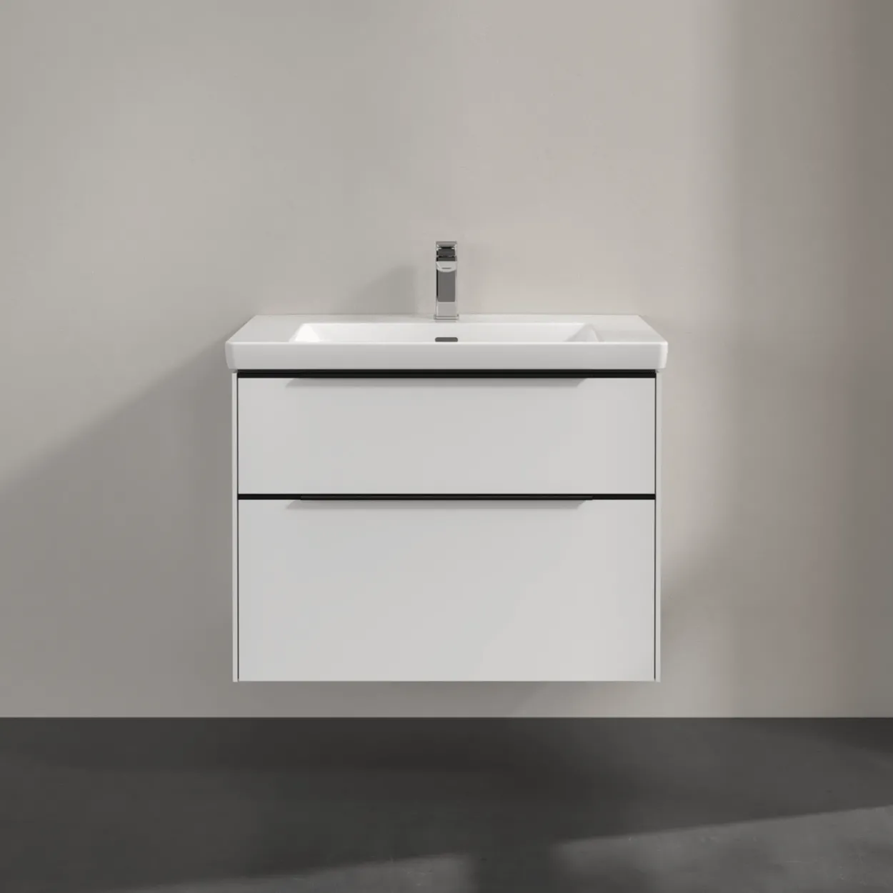 V&b subway 3.0 servantskap 77x57 pure white m/lys håndtak i volcano black