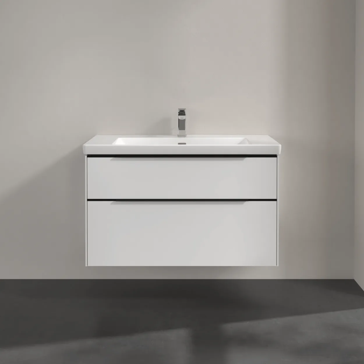 V&b subway 3.0 servantskap 97x57 pure white m/lys håndtak i volcano black