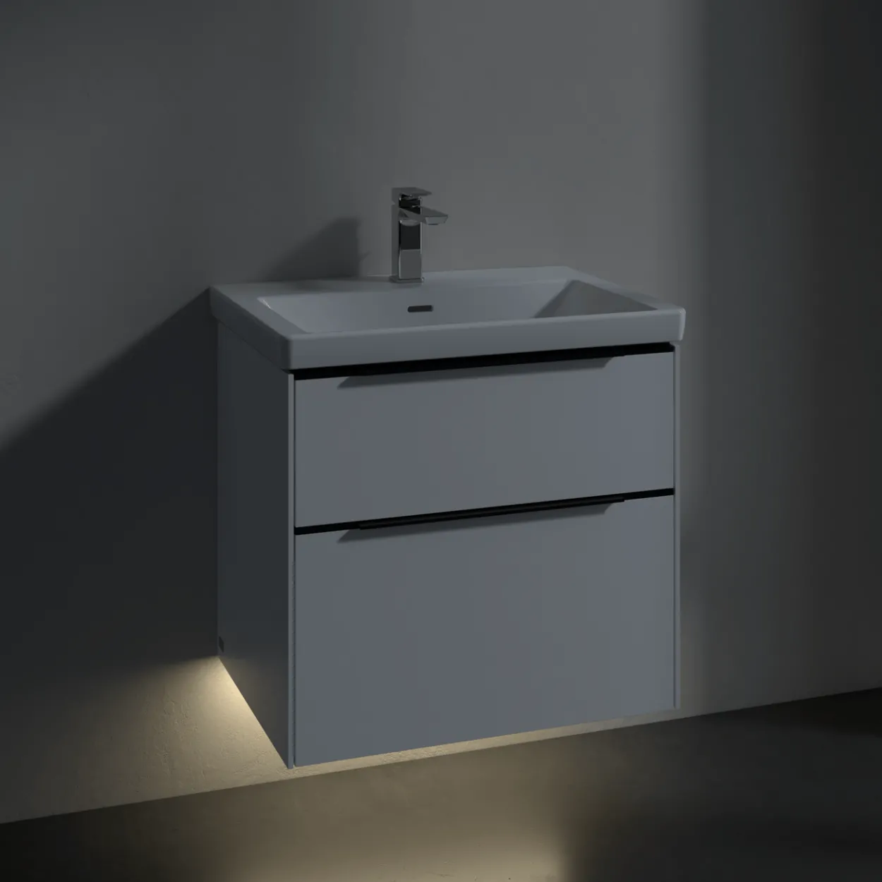 V&b subway 3.0 servantskap 62x57 pure white m/lys håndtak i volcano black