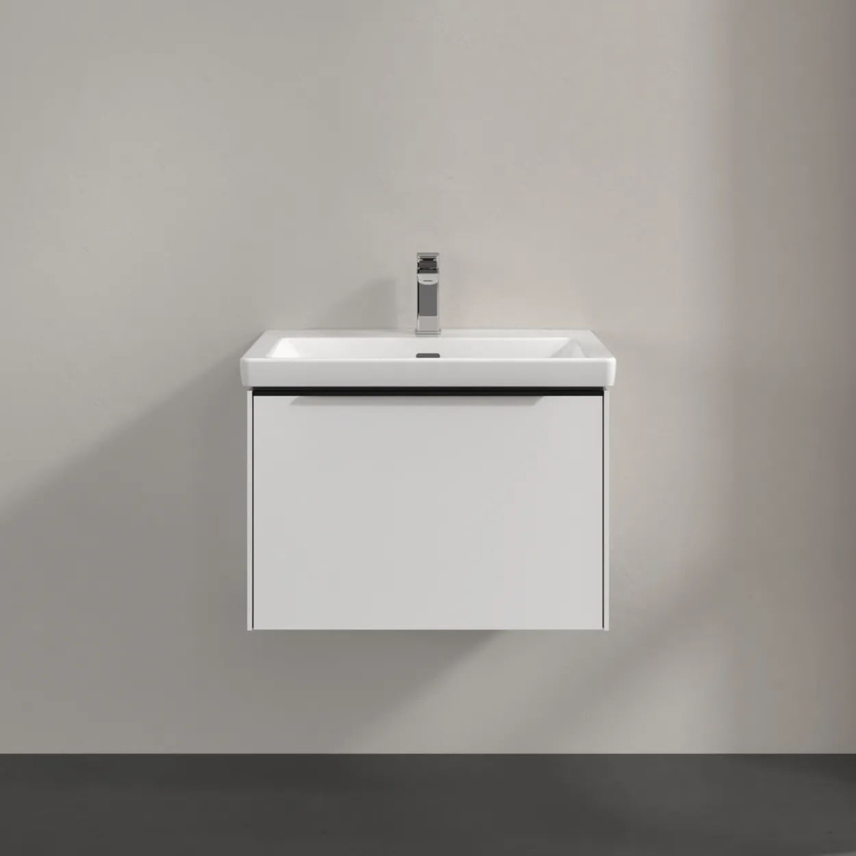V&b subway 3.0 servantskap 66x42 pure white m/lys håndtak i volcano black