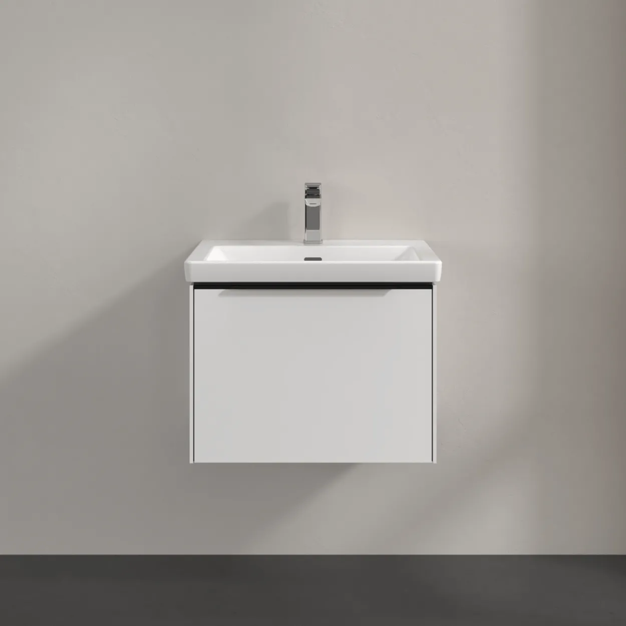 V&b subway 3.0 servantskap 57x42 pure white m/lys håndtak i volcano black