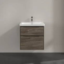 V&b subway 3.0 servantskap 57x47 stone oak håndtak i volcano black