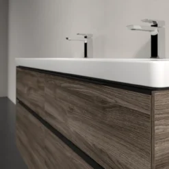 V&b subway 3.0 servantskap 127x57 stone oak håndtak i volcano black