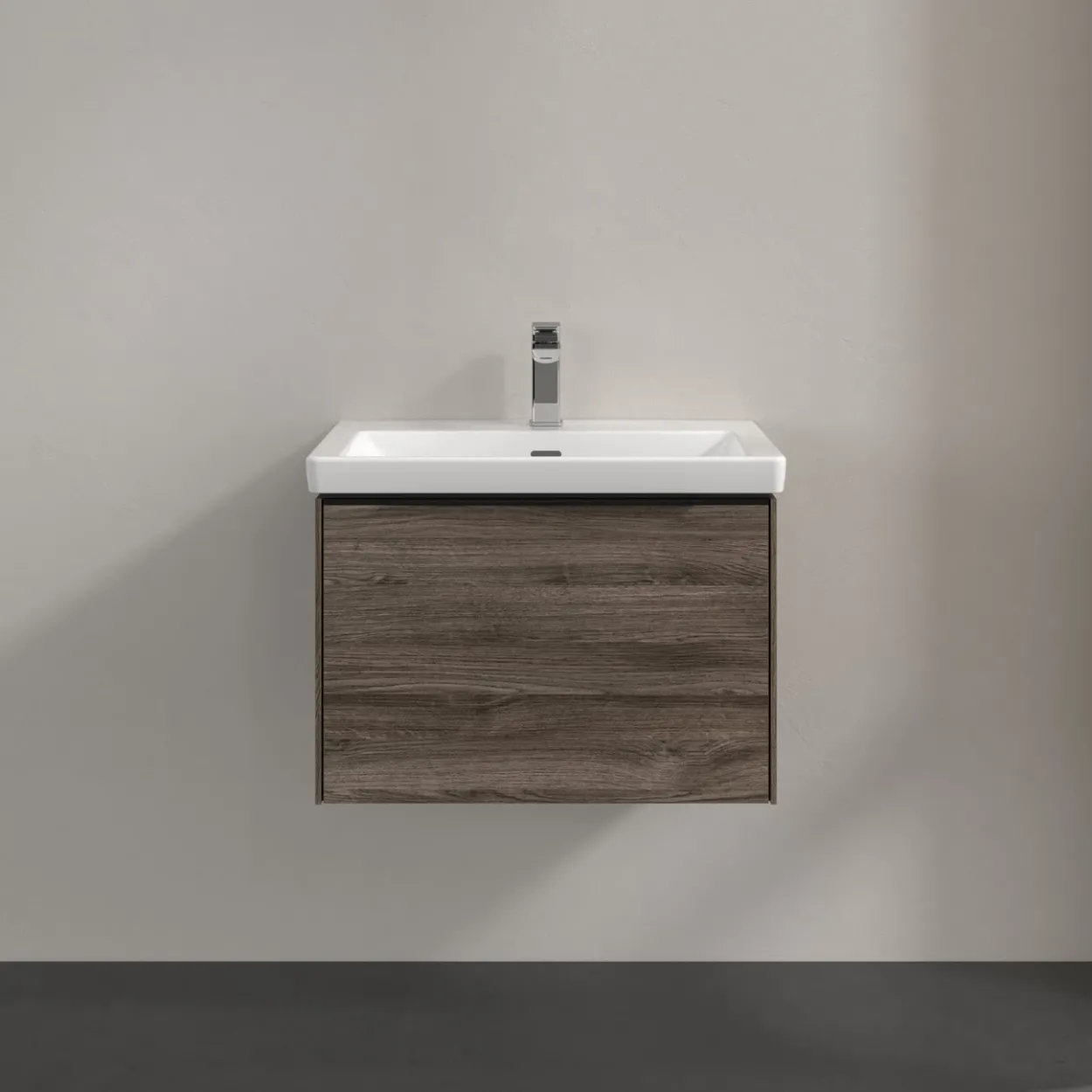 V&b subway 3.0 servantskap 66x42 stone oak håndtak i volcano black