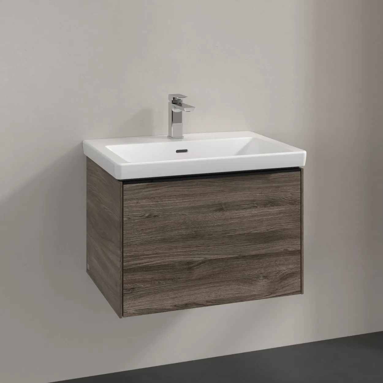 V&b subway 3.0 servantskap 66x42 stone oak håndtak i volcano black