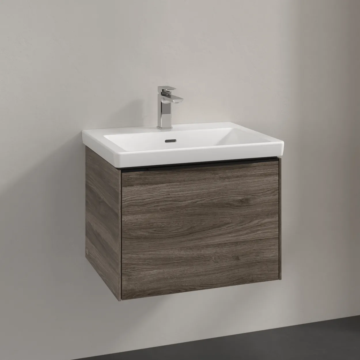 V&b subway 3.0 servantskap 57x42 stone oak håndtak i volcano black
