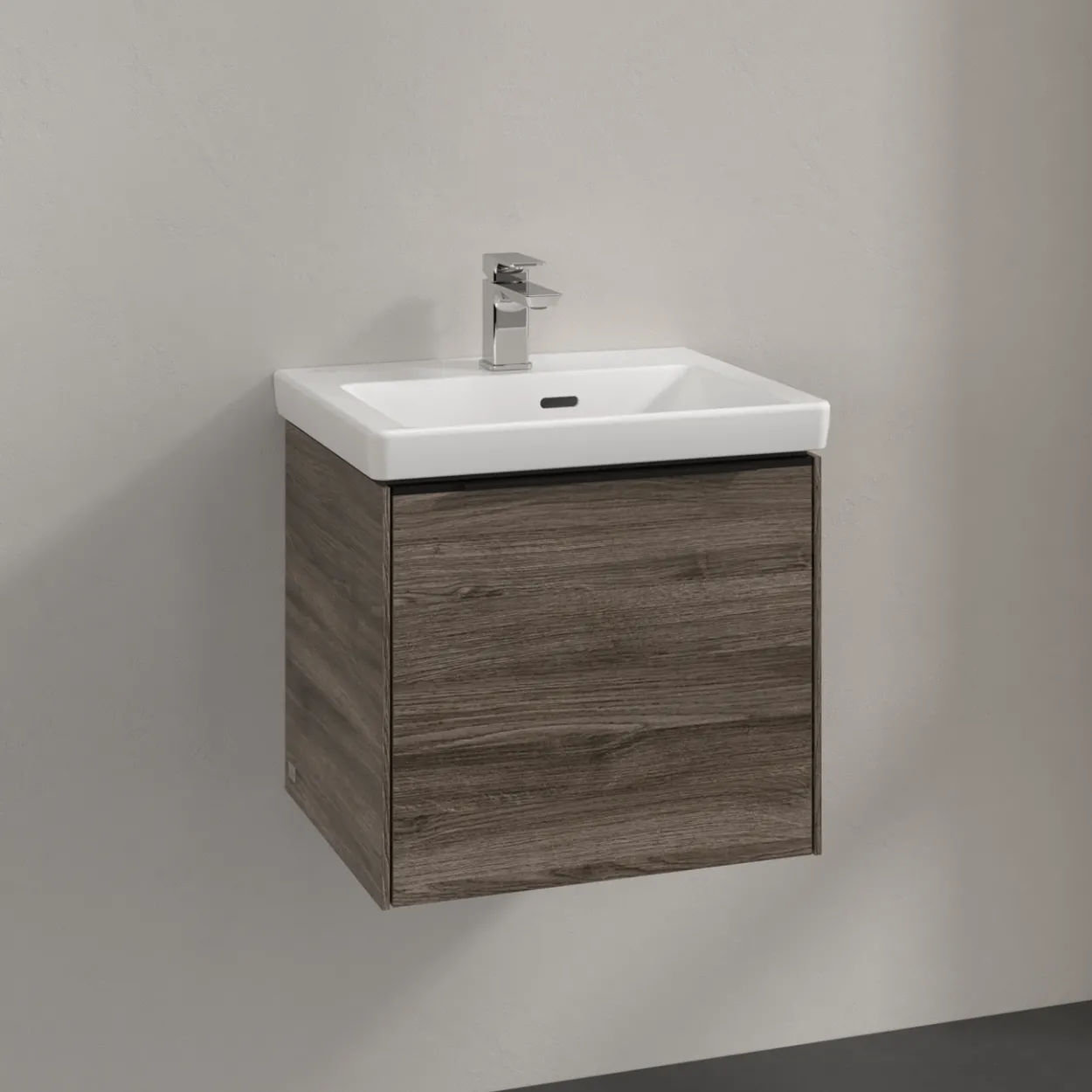 V&b subway 3.0 servantskap 47x42 stone oak håndtak i volcano black