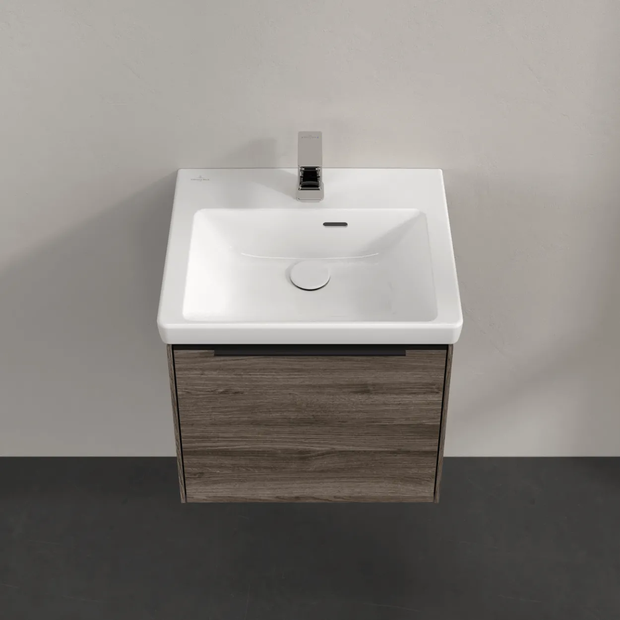 V&b subway 3.0 servantskap 47x42 stone oak håndtak i volcano black