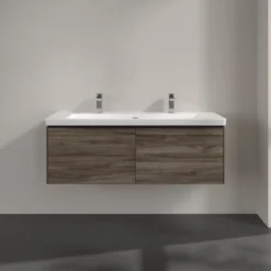 V&b subway 3.0 servantskap 127x42 stone oak håndtak i volcano black