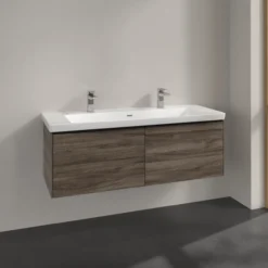V&b subway 3.0 servantskap 127x42 stone oak håndtak i volcano black