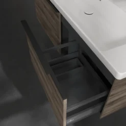 V&b subway 3.0 servantskap 127x42 stone oak håndtak i volcano black