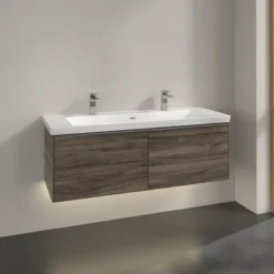 V&b subway 3.0 servantskap 127x42 stone oak m/lys håndtak i krom
