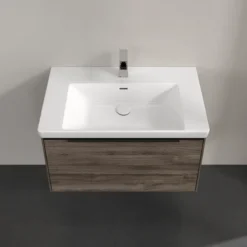 V&b subway 3.0 servantskap 77x42 stone oak m/lys håndtak i volcano black