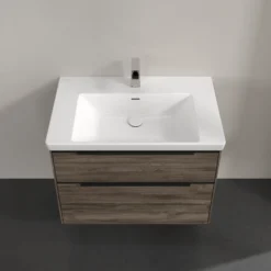 V&b subway 3.0 servantskap 77x57 stone oak m/lys håndtak i volcano black