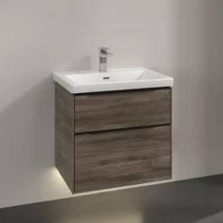 V&b subway 3.0 servantskap 62x57 stone oak m/lys håndtak i volcano black