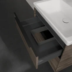 V&b subway 3.0 servantskap 62x57 stone oak m/lys håndtak i volcano black