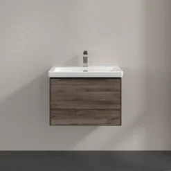 V&b subway 3.0 servantskap 66x42 stone oak m/lys håndtak i volcano black