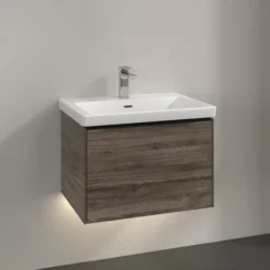 V&b subway 3.0 servantskap 66x42 stone oak m/lys håndtak i volcano black