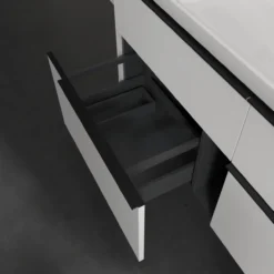 V&b subway 3.0 servantskap 127x57 stone oak m/lys håndtak i volcano black