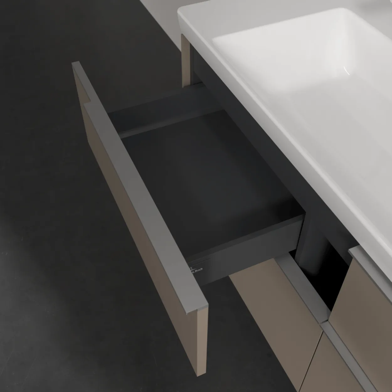 V&b subway 3.0 servantskap 127x57 taupe håndtak i krom