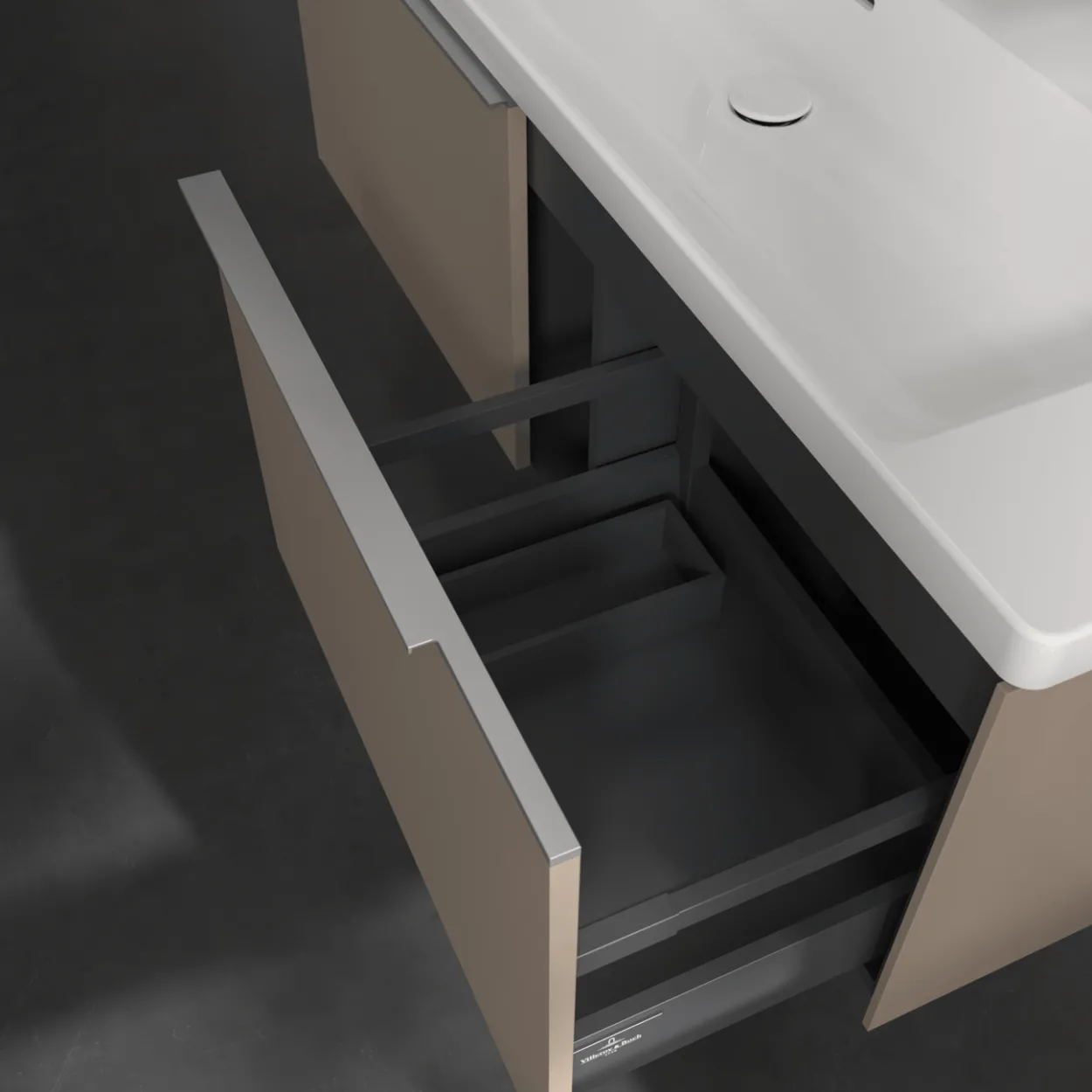 V&b subway 3.0 servantskap 127x42 taupe håndtak i krom