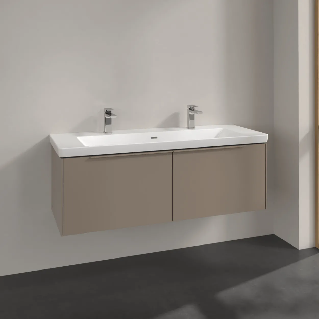 V&b subway 3.0 servantskap 127x42 taupe håndtak i møbelets farge