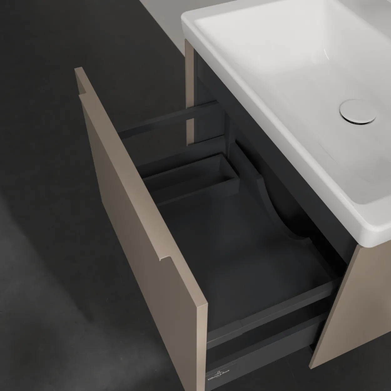 V&b subway 3.0 servantskap 66x42 taupe håndtak i møbelets farge