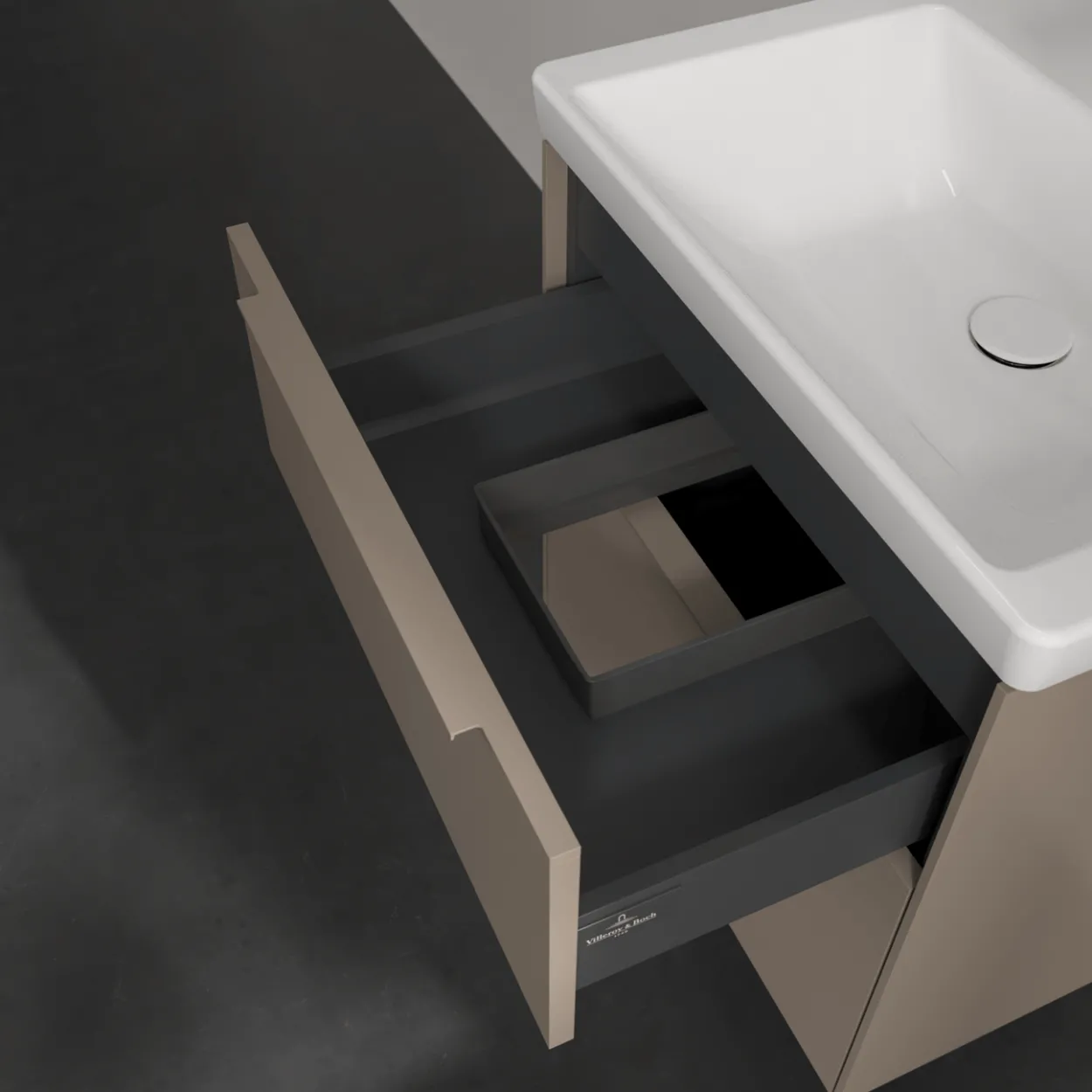 V&b subway 3.0 servantskap 57x47 taupe håndtak i møbelets farge