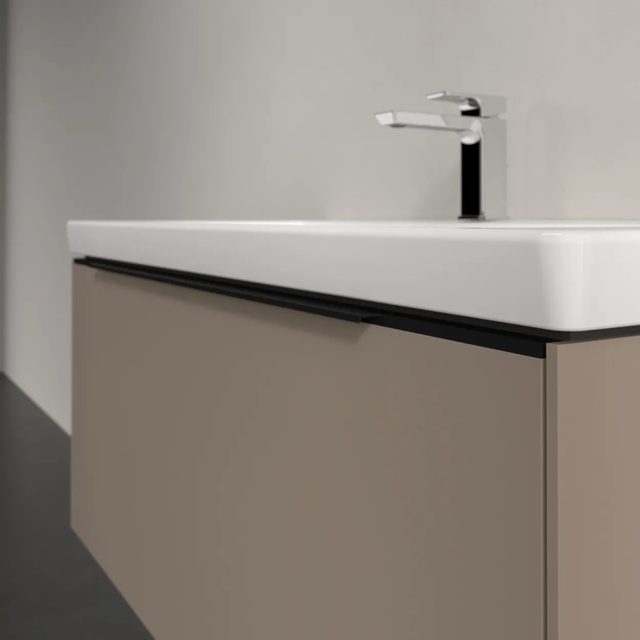 V&b subway 3.0 servantskap 97x42 taupe håndtak i volcano black